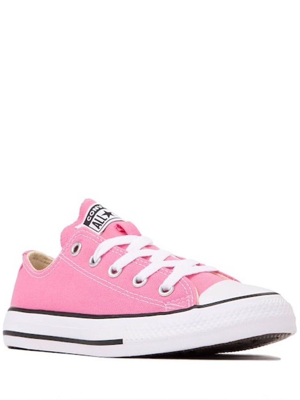 Converse Kids Low Top Canvas Sneakers - Pink with White Accents